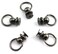 RuiLing 30pcs 8x6mm Screwback Round Head Rivet with Pull Ring Metal Handmade DIY Accessory Nail Heads Stud Leather Craft Screw Rivets Black