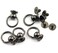 RuiLing 30pcs 8x6mm Screwback Round Head Rivet with Pull Ring Metal Handmade DIY Accessory Nail Heads Stud Leather Craft Screw Rivets Black