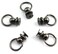 RuiLing 30pcs 8x6mm Screwback Round Head Rivet with Pull Ring Metal Handmade DIY Accessory Nail Heads Stud Leather Craft Screw Rivets Black