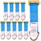 US Cargo Control E-Track Rope Tie-Offs, 2 Inch x 6.5 Inch Cargo Tie-Downs (10-Pack) with D Ring and Spring E Track Fitting for Securing Cargo, 1,467 Pounds Working Load Limit - Blue