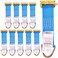 US Cargo Control E-Track Rope Tie-Offs, 2 Inch x 6.5 Inch Cargo Tie-Downs (10-Pack) with D Ring and Spring E Track Fitting for Securing Cargo, 1,467 Pounds Working Load Limit - Blue