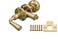 QCAA Solid Brass Storm Door Latch, Polished Brass, Made in Taiwan, 1 Pack