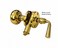 QCAA Solid Brass Storm Door Latch, Polished Brass, Made in Taiwan, 1 Pack