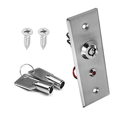 Key Switch Lock On Off Emergency Door Release Switch with Red LED Indicator
