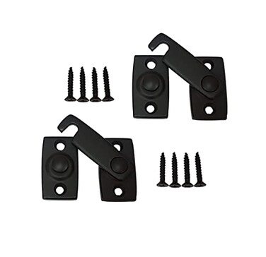 QCAA Solid Brass Shutter Bar/Door Latch, 7/8" x 2-3/32", ORB US10B (Oil-Rubbed Bronze), 2 Pack, Made in Taiwan
