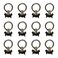 12 Pack Black L Track Single Stud Fitting with Round Ring