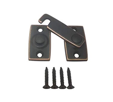 QCAA Solid Brass Shutter Bar/Door Latch, 7/8" x 2-3/32", Classic Bronze, 1 Pack, Made in Taiwan