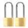 ABRAFOX Lock Solid Brass Keyed Different Long Shackle Padlock - &frac14;&circ;1-9/16 inch 40mm 2pack