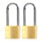 ABRAFOX Lock Solid Brass Keyed Different Long Shackle Padlock - &frac14;&circ;1-9/16 inch 40mm 2pack