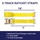 MJM Cargo E-Track Ratchet Tie Down Straps, 2 in x 15 ft, 4,400 lb Breaking Strength, 2-Pack