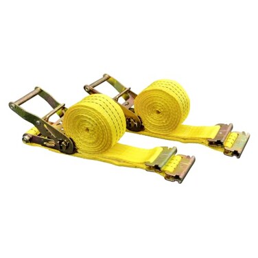 MJM Cargo E-Track Ratchet Tie Down Straps, 2 in x 15 ft, 4,400 lb Breaking Strength, 2-Pack