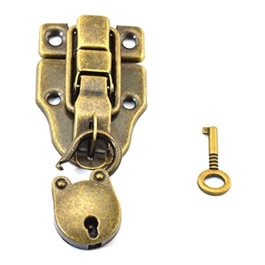 Retro Bronze Duckbilled Toggle Hasp Latch and Padlock Kits for Tool Box