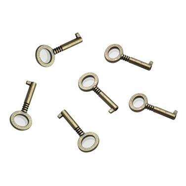 DGBRSM 6pcs Retro Mini Lock Replacement Key, Suitable for Universal Keys Such As Mini Bear Locks, Heart Locks, Etc.