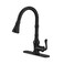 BWE Solid Brass Pull Down Kitchen Faucet, Matte Black, 3-Mode Spray