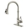 BWE Solid Brass Brushed Nickel Pull Down Kitchen Faucet for Farmhouse RV