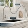 BWE Solid Brass Brushed Nickel Pull Down Kitchen Faucet for Farmhouse RV