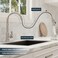 BWE Solid Brass Brushed Nickel Pull Down Kitchen Faucet for Farmhouse RV