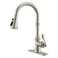 BWE Solid Brass Brushed Nickel Pull Down Kitchen Faucet for Farmhouse RV