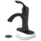 BWE Matte Black Single Handle Bathroom Sink Faucet, Solid Brass, Modern