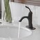 BWE Matte Black Single Handle Bathroom Sink Faucet, Solid Brass, Modern