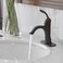 BWE Matte Black Single Handle Bathroom Sink Faucet, Solid Brass, Modern