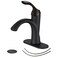 BWE Matte Black Single Handle Bathroom Sink Faucet, Solid Brass, Modern