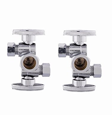 2Pcs EFIELD Angle Comp Stop Valve, 2 Shutoff Handle,3/8"OD(VALVE134-2)