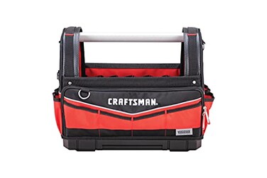 CRAFTSMAN VERSASTACK Heavy Duty Tool Bag, Waterproof Hard Bottom, 17" Large Tool Tote with Adjustable Strap (CMST17621)