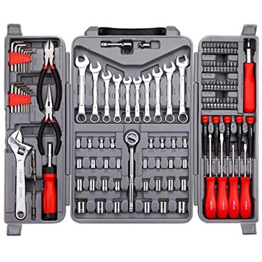CARTMAN 123-Piece Socket Wrench Tool Set, Auto And Home Repair Kit Case Box