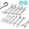 DURATECH Stubby Combination Wrench Set, SAE, 11-piece, 3/8'' to 1''
