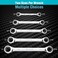 DURATECH Double Box End Ratcheting Wrench Set, SAE, 5-Piece, 5/16" to 7/8