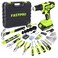 FASTPRO 20V Drill Set, Home Tool Kit with Tool Box,Green