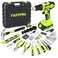 FASTPRO 20V Drill Set, Home Tool Kit with Tool Box,Green