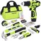 FASTPRO 12V Cordless Drill Set, Home Tool Kit with Bag, Green