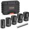 6-Piece Lug Nut Removal Tool, 1/2" Drive Wheel Lock Removal Kit