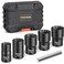 6-Piece Lug Nut Removal Tool, 1/2" Drive Wheel Lock Removal Kit