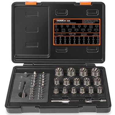 39-Piece Damaged Screw Extractor Set with 3/8" Drive Bolt Extractor Kit
