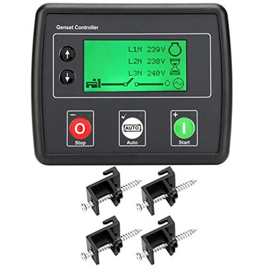 Eujgoov Generator Control Module for Automatic Mains Failure Backup Power System Self Starting LCD Emergency Power Controller Industrial Equipment Supplies