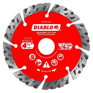 Diablo Diamond Segmented Turbo Masonry Cut-Off Blade - 4-1/2" Diameter