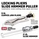 Powerbuilt Slide Hammer Locking Pliers Set, 9 inch Locking Pliers, Sturdy 2 Pound Slide Hammer with a Quick Release Swiveling Coupler, Quick Connect Flex Joint Connection - 645044