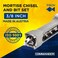 Mortise Bits Chisel Set - Square Hole Drill - 3/8" Dia x 5/8" x 8-1/2" OAL