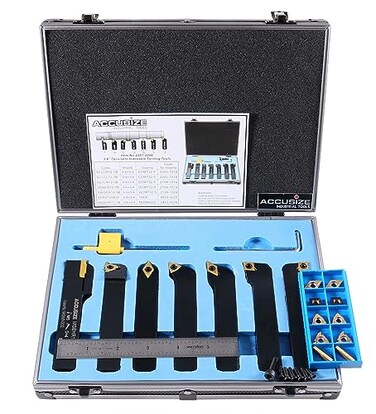 Accusize 3/4 in Shank Indexable Carbide Turning Tool Set, 2387-2006PLUS