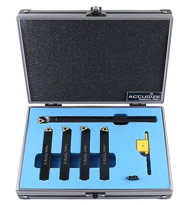 Accusize Industrial Tools Mini Indexable Turning Tool Boring, 1/2 in