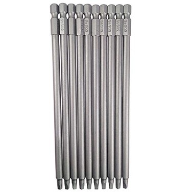 Wolfride 10pcs Square Head Bits 2 Square Drive Bit Set 1/4-Inch Shank Tip Bit #2 Long Magnetic Square Head Screwdriver Bits 5.9 Inch Length