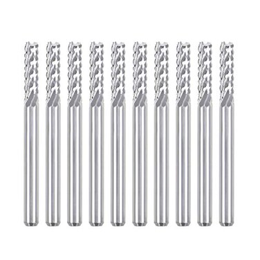 uxcell 10Pcs 3mm Carbide End Mill Engraving Milling Cutter CNC Router Bits for PCB Machine, 1/8" Shank