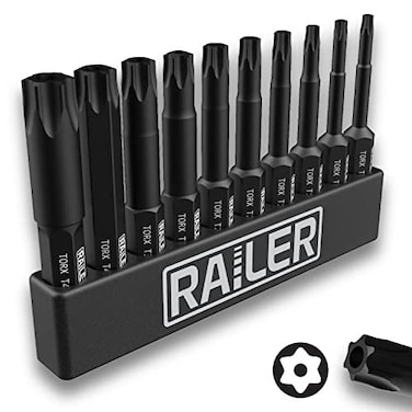 10pc Security TORX Star Bit Set 2 Inch S2 Steel Impact Screwdriver Bits