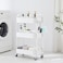 3-Tier Rolling Utility Cart with Caster Wheels,Easy Assembly, White