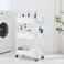 3-Tier Rolling Utility Cart with Caster Wheels,Easy Assembly, White