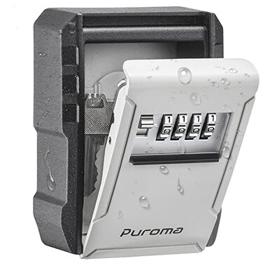 Puroma Key Lock Box Large Digit Code Outdoor Security Wall Mounted Lockbox