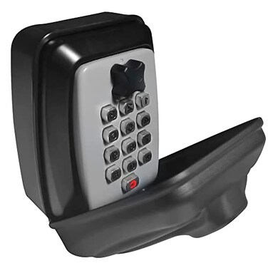 RESET-G14 4 Digit Combination Storage Wall Mount House Key Lock Box,Push Button Lock Box &amp; Protective Shell for Outside Weatherproof,Large Capacity,Black